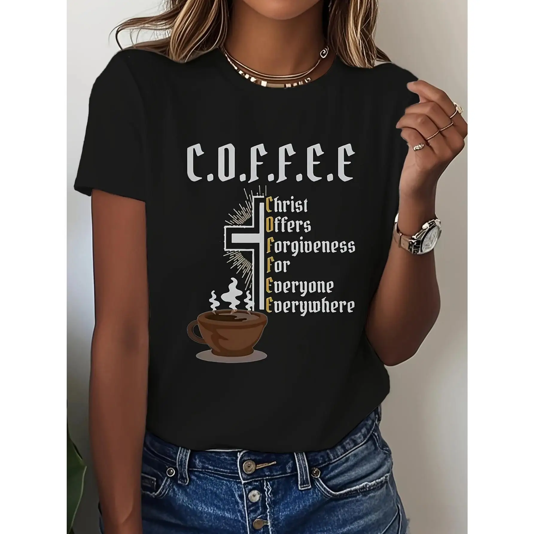 Coffee Christ Forgiveness T Shirt Women Men Christian Faith Graphic Tee Religious Humorous Quote Casual Church Gift Top
Coffee Christ Forgiveness T Shirt Women Men Christian Faith Graphic Tee Religious Humorous Quote Casual Church Gift Top