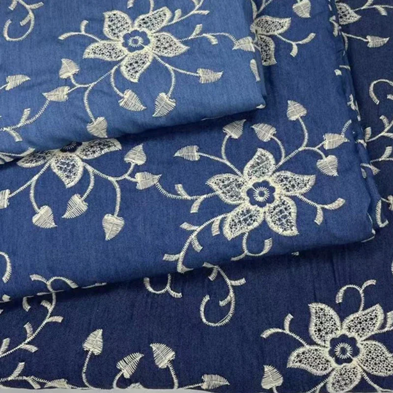 Embroidered Washed Denim Fabric Thin Wuling Polyester Cotton Dress Shirt Pants Shoes Hats Diy Clothing Design Cloth Sew Fashion
Embroidered Washed Denim Fabric Thin Wuling Polyester Cotton Dress Shirt Pants Shoes Hats Diy Clothing Design Cloth Sew Fashion