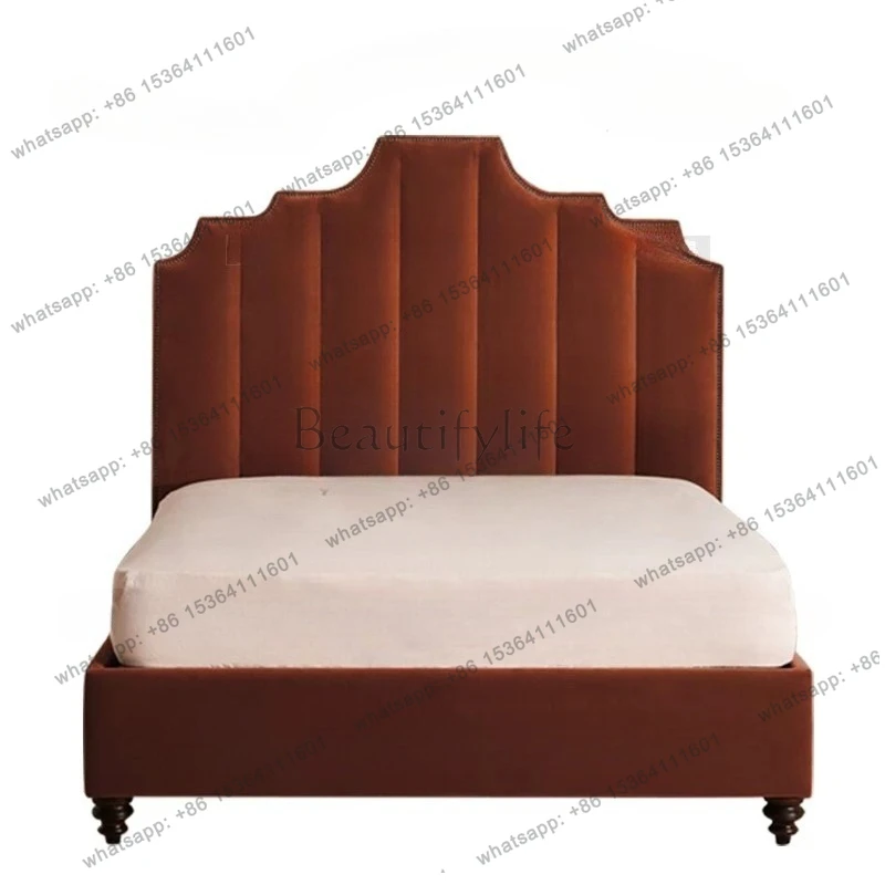8French retro light luxury fabric bed modern simple master bedroom solid wood princess double bed
8French retro light luxury fabric bed modern simple master bedroom solid wood princess double bed