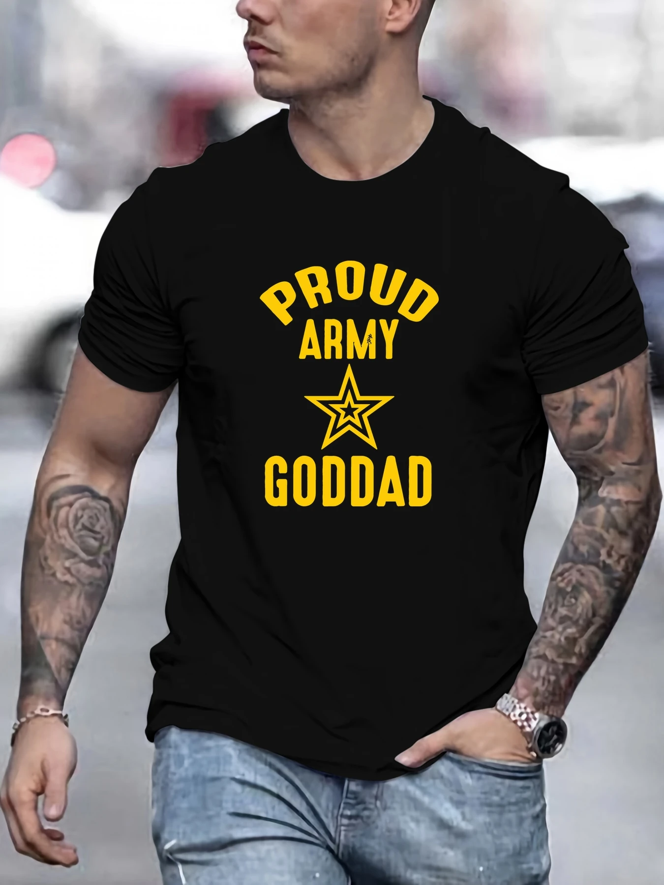 Men's Proud Army Goddad Graphic Tee Retro Military Inspired Casual Summer Cotton Short Sleeve Patriotic Unique Honorary Top
Men's Proud Army Goddad Graphic Tee Retro Military Inspired Casual Summer Cotton Short Sleeve Patriotic Unique Honorary Top