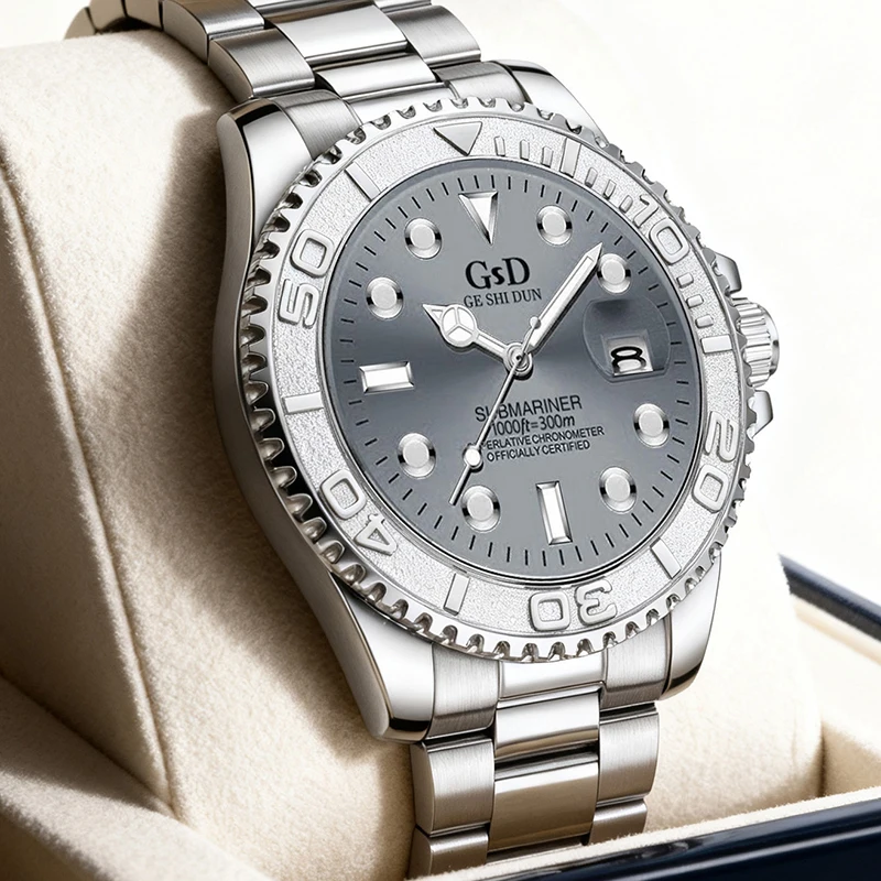 Мужские серебряные стальные ремешки, деловые спортивные универсальные многофункциональные механические часы с календарем
Мужские серебряные стальные ремешки, деловые спортивные универсальные многофункциональные механические часы с календарем