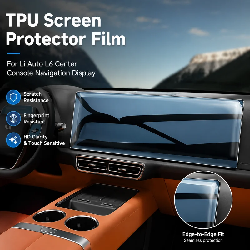 TPU Interior Screen Protector Film for Li Auto L6 Center Console Navigation Display - Car Accessories, 2024 Model
TPU Interior Screen Protector Film for Li Auto L6 Center Console Navigation Display - Car Accessories, 2024 Model