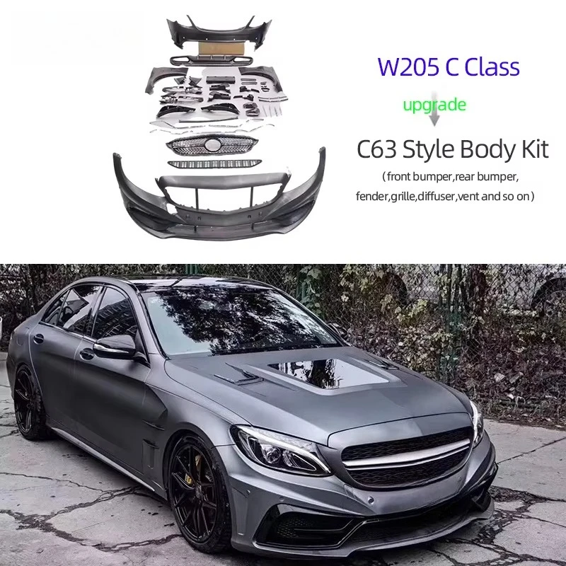 W205 Updated CS Style High Quality C63 Style Auto Parts Body Kit with W205 Class C Bumper Grille Fenders
W205 Updated CS Style High Quality C63 Style Auto Parts Body Kit with W205 Class C Bumper Grille Fenders