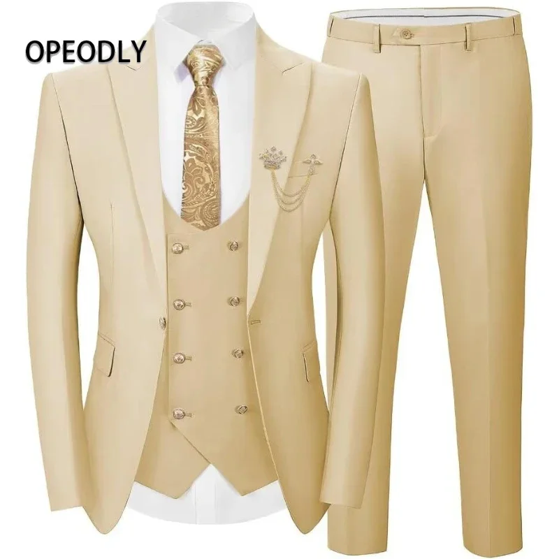 OPEODLY Men 3 Piece Suit Slim Fit Double Breasted Blazer with Vest and Pants for Wedding Prom Business Formal Occasion
OPEODLY Men 3 Piece Suit Slim Fit Double Breasted Blazer with Vest and Pants for Wedding Prom Business Formal Occasion