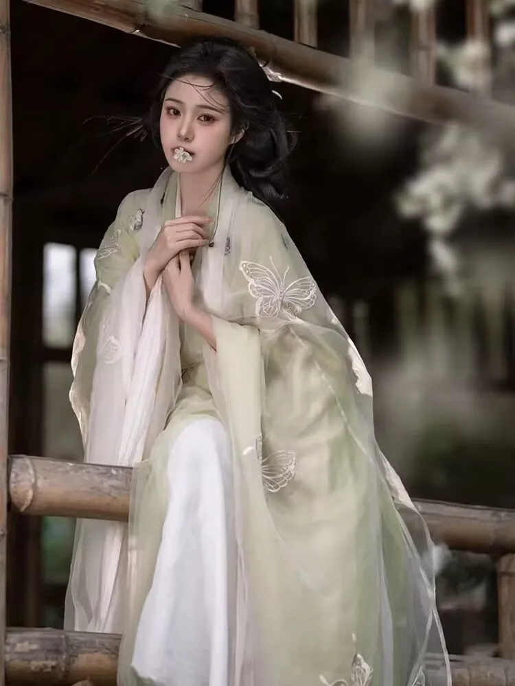 Green Hanfu Dress Women Chinese Ancient Green Embroidered Butterflies Hanfu Halloween Carnival Cosplay Costume Large Size 3XL
Green Hanfu Dress Women Chinese Ancient Green Embroidered Butterflies Hanfu Halloween Carnival Cosplay Costume Large Size 3XL