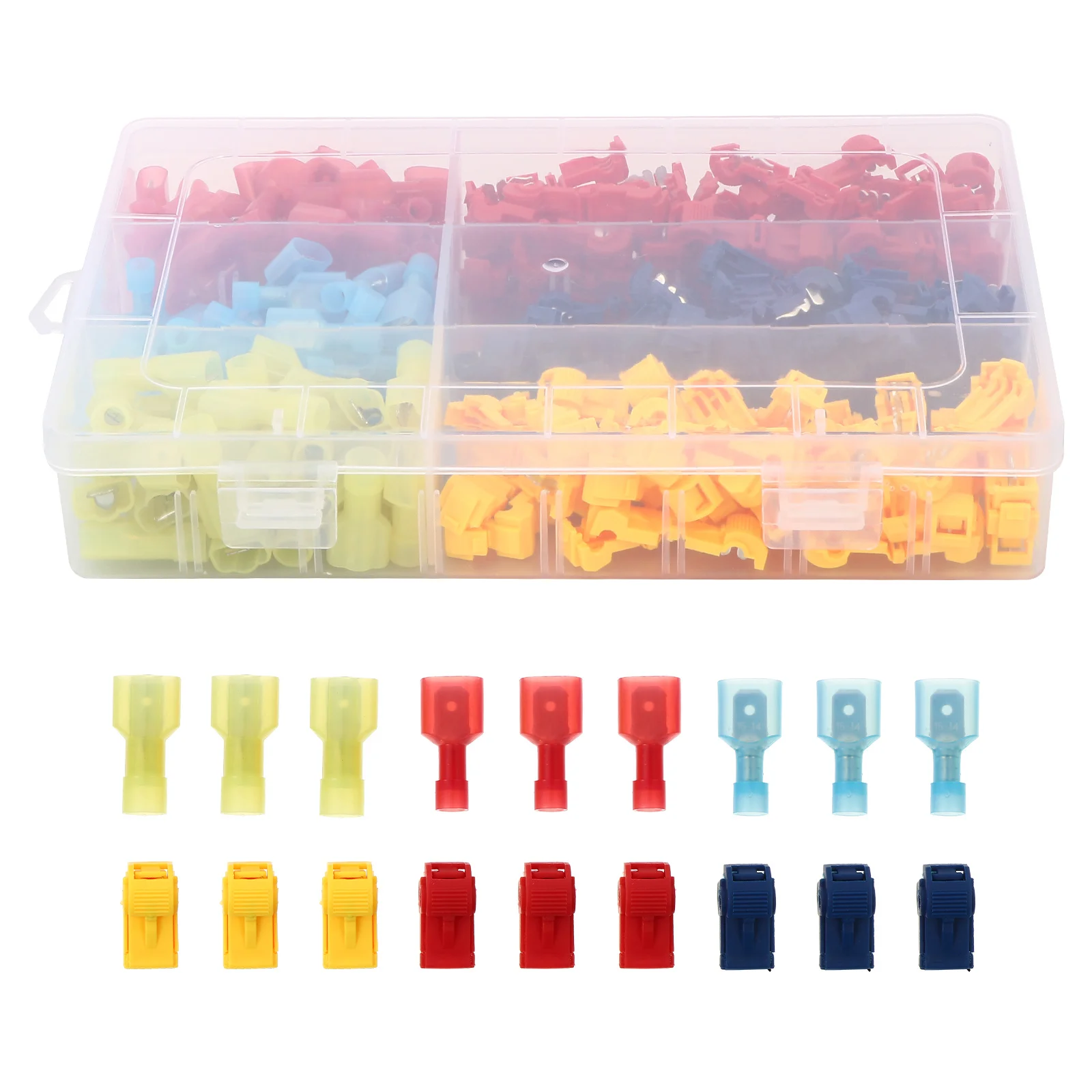 200Pcs Copper Wire Terminal Quick Splice T-Tap Connectors Locking Nylon Disconnects Stable Current Automotive Marine
200Pcs Copper Wire Terminal Quick Splice T-Tap Connectors Locking Nylon Disconnects Stable Current Automotive Marine