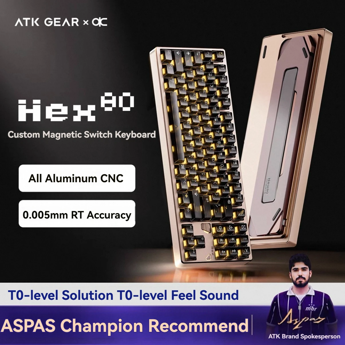 ATKxQK Hex80 Magnetic Switch Keyboard Wired 8000Hz RT 0.005mm Gasket Hot-Swap RGB Custom Aluminum FPS Gaming Mechanical Keyboard
ATKxQK Hex80 Magnetic Switch Keyboard Wired 8000Hz RT 0.005mm Gasket Hot-Swap RGB Custom Aluminum FPS Gaming Mechanical Keyboard