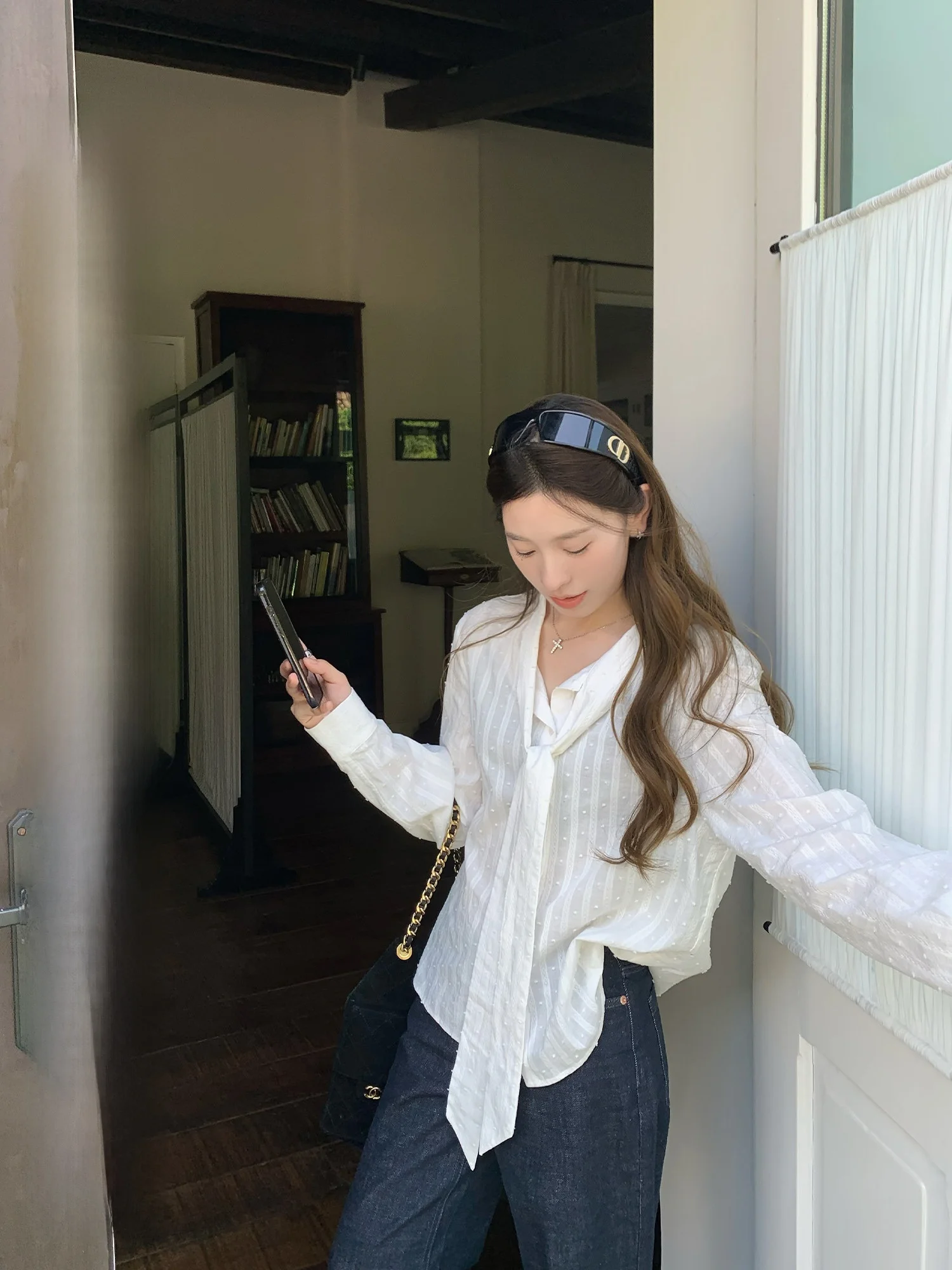 Женская блузка Hhi Long Sve свободного кроя, тонкая, в корейском стиле, повседневная, модная, с завязками, осенняя, элегантная, стильная
Женская блузка Hhi Long Sve свободного кроя, тонкая, в корейском стиле, повседневная, модная, с завязками, осенняя, элегантная, стильная