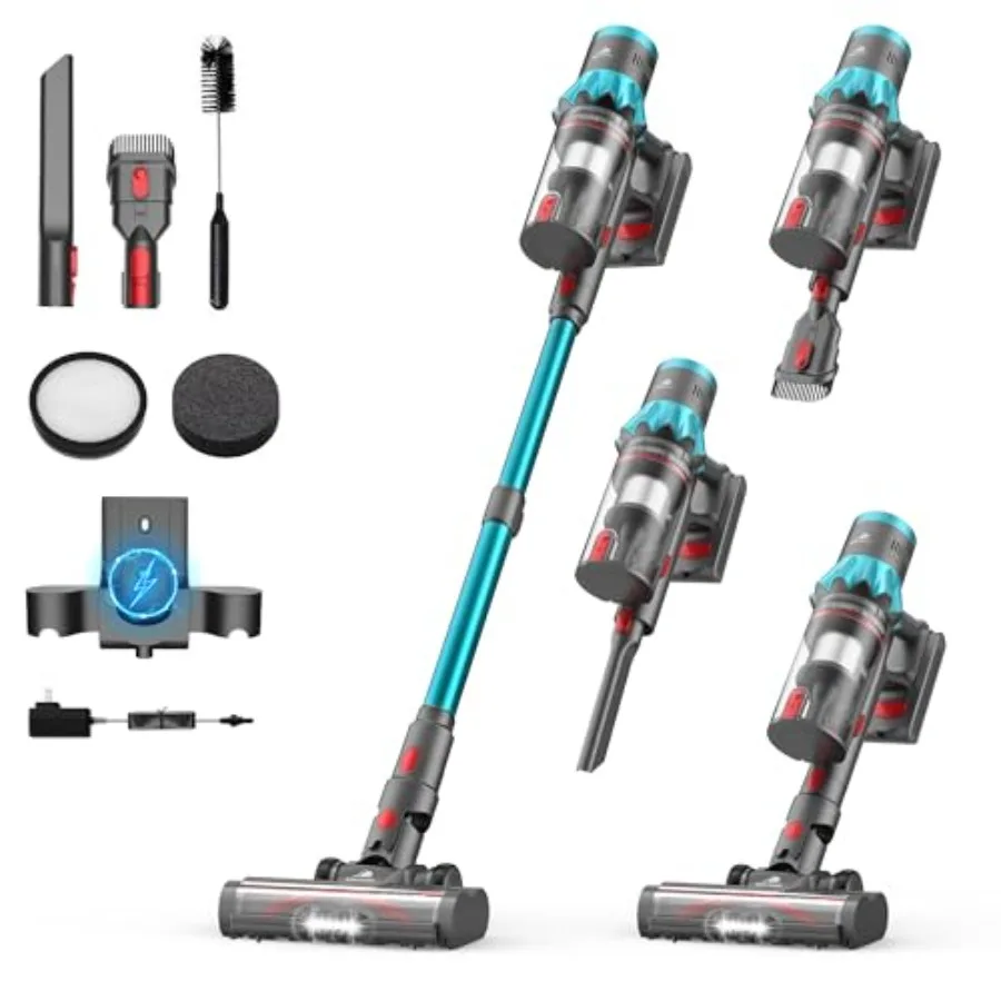 Cordless Vacuum Cleaner 55Kpa 70Mins Stick Vacuum for Home with LED Display and Self-Standing Vacuum with Anti-Tangle BrushandW
Cordless Vacuum Cleaner 55Kpa 70Mins Stick Vacuum for Home with LED Display and Self-Standing Vacuum with Anti-Tangle BrushandW
