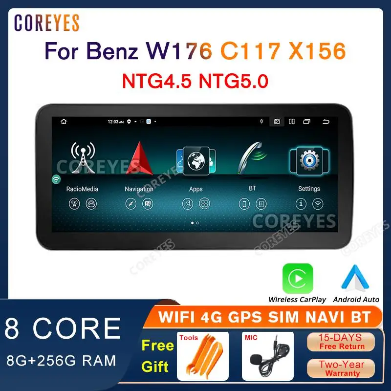 COREYES 12,3 дюйма 1920*720P для Mercedes Benz A CLA GLA W176 C117 X156 Android 12 Автомобильный радиоприемник Мультимедийный плеер Carplay GPS Стерео BT
COREYES 12,3 дюйма 1920*720P для Mercedes Benz A CLA GLA W176 C117 X156 Android 12 Автомобильный радиоприемник Мультимедийный плеер Carplay GPS Стерео BT