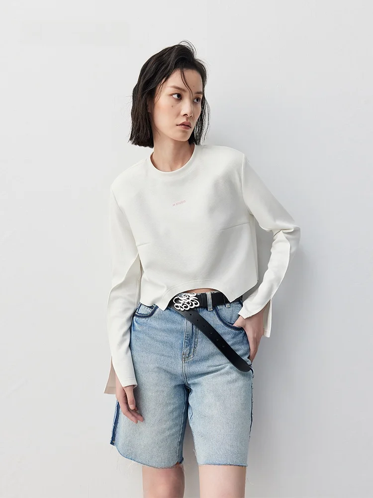 XMOOM Autumn New Design Sensation Long Sve ort Fit T-irt with Frayed Hem round Ne Pure Color Commute Sle Polyester
XMOOM Autumn New Design Sensation Long Sve ort Fit T-irt with Frayed Hem round Ne Pure Color Commute Sle Polyester