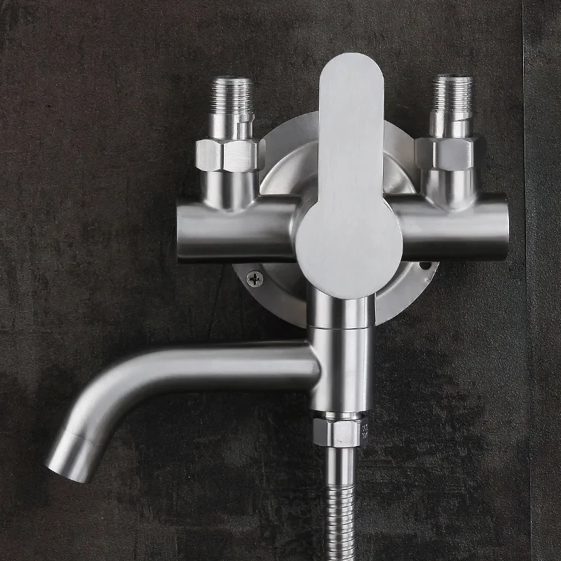 Brushed 304 Stainless Steel Wall Mount Exposed Shower Mix Tap Hot Cold Control Valve 360 Degree Swivel Bathtub Spout
Brushed 304 Stainless Steel Wall Mount Exposed Shower Mix Tap Hot Cold Control Valve 360 Degree Swivel Bathtub Spout