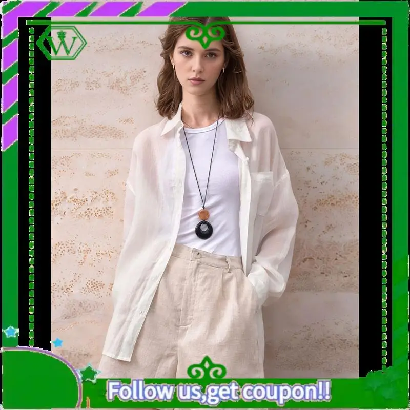 A18P-Женские рубашки на пуговицах с длинными рукавами, марлевые топы рами, повседневные блузки с воротником, свободный крой
A18P-Женские рубашки на пуговицах с длинными рукавами, марлевые топы рами, повседневные блузки с воротником, свободный крой