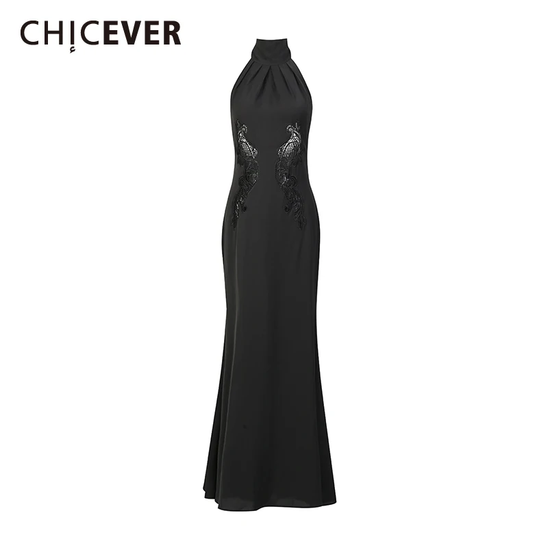 CHICEVER, черное элегантное платье с вышивкой, женское утягивающее платье без рукавов с лямкой на шее, нежные интеллектуальные женские платья, модные
CHICEVER, черное элегантное платье с вышивкой, женское утягивающее платье без рукавов с лямкой на шее, нежные интеллектуальные женские платья, модные