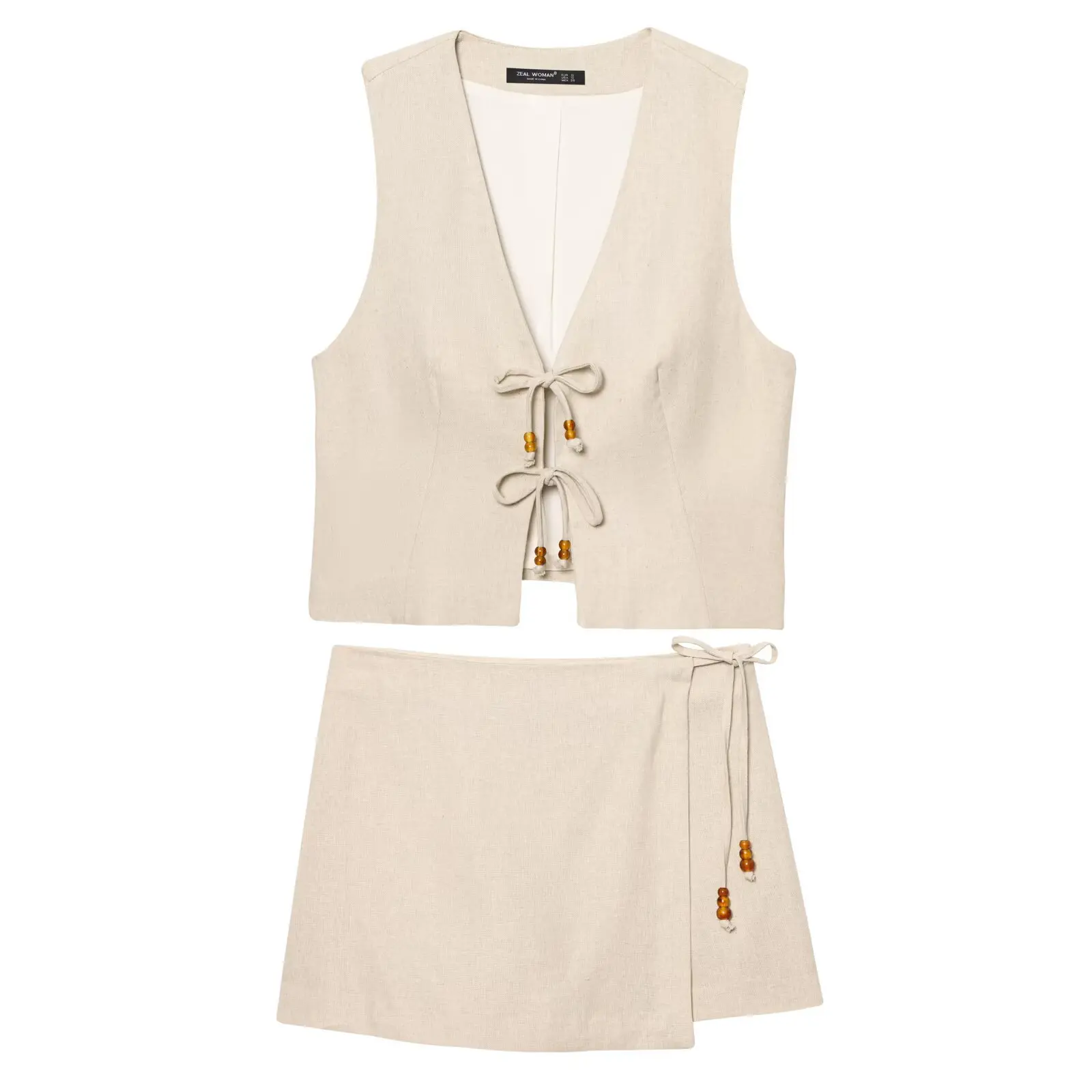 Summer Retro Casual Shorts Suit Women Lace Up Sleeveless Vest or Shorts 2025 Fashion Elegant Holiday Mujer Short Skirt Suit
Summer Retro Casual Shorts Suit Women Lace Up Sleeveless Vest or Shorts 2025 Fashion Elegant Holiday Mujer Short Skirt Suit