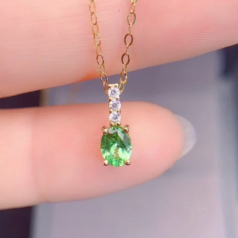 Natural Tsavorite Pendant for Daily Wear 4mm*6mm 0.5ct Genuine Tsavorite 925 Silver Necklace Pendant with 18K Gold Plating
Natural Tsavorite Pendant for Daily Wear 4mm*6mm 0.5ct Genuine Tsavorite 925 Silver Necklace Pendant with 18K Gold Plating