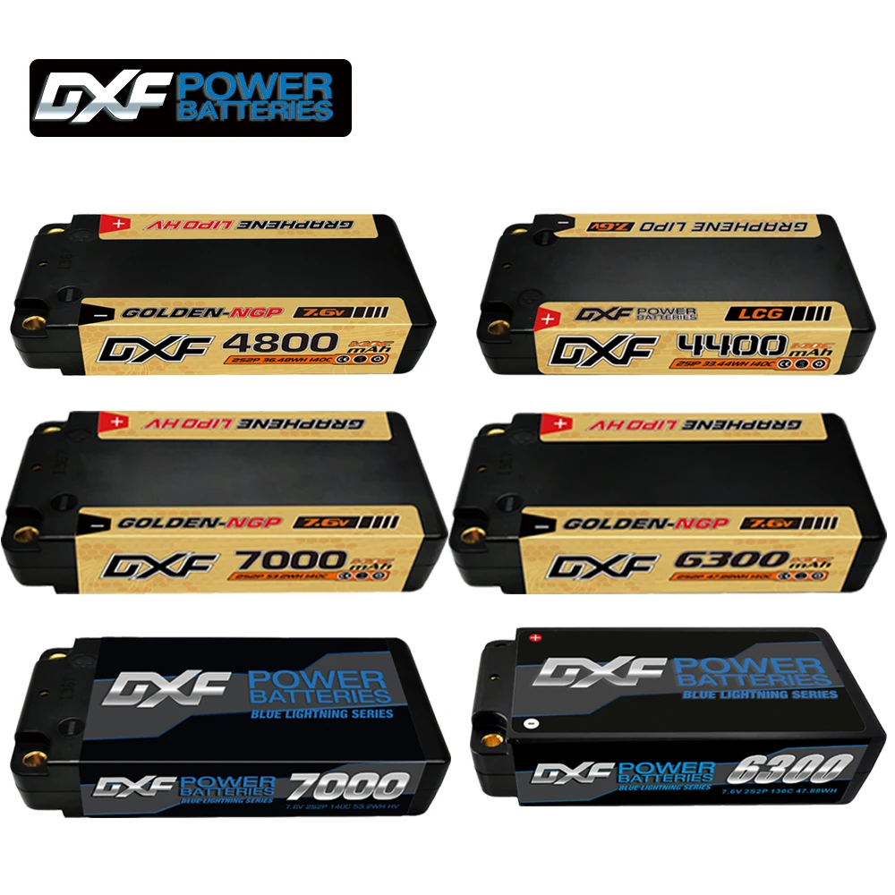 DXF Lipo Battery 2S Shorty HV 7.6V 6300mah 7000mah 4800mah 4400mah Deans T 5mm 4mm Bullet Competition Short-Pack for RC 1/10 Car
DXF Lipo Battery 2S Shorty HV 7.6V 6300mah 7000mah 4800mah 4400mah Deans T 5mm 4mm Bullet Competition Short-Pack for RC 1/10 Car