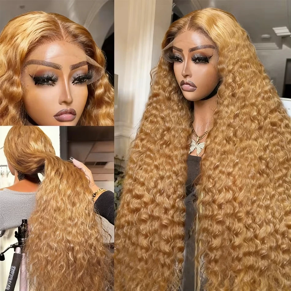 Highlight Deep Wave Lace Front Wigs Honey Blonde HD 13x6 Transparent Frontal Wigs 220 Density #27 Curly Wig Human Hair 26-32Inch
Highlight Deep Wave Lace Front Wigs Honey Blonde HD 13x6 Transparent Frontal Wigs 220 Density #27 Curly Wig Human Hair 26-32Inch