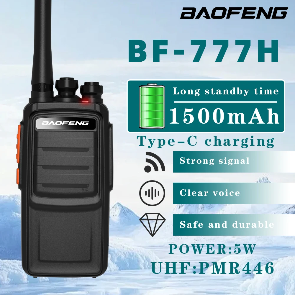 2PCS Baofeng BF-777H Walkie Talkie 16CH 3-5km Two-Way Radio UHF PMR446MHz Portable Long Range Wireless Receiver or Outdoor
2PCS Baofeng BF-777H Walkie Talkie 16CH 3-5km Two-Way Radio UHF PMR446MHz Portable Long Range Wireless Receiver or Outdoor