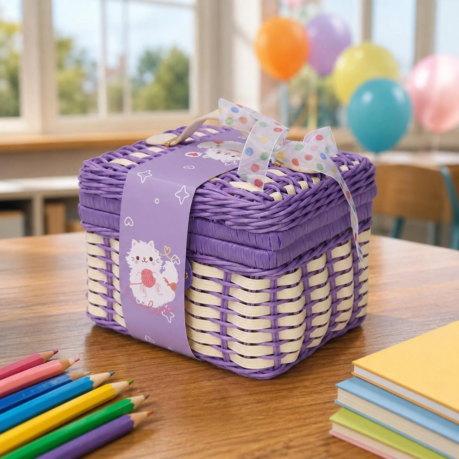 Woven Gift Box Translucent Ribbon Bow Feline Gift Box Present Holder Dot-Patterned Storage Bin Encircling Band Band for Parties
Woven Gift Box Translucent Ribbon Bow Feline Gift Box Present Holder Dot-Patterned Storage Bin Encircling Band Band for Parties