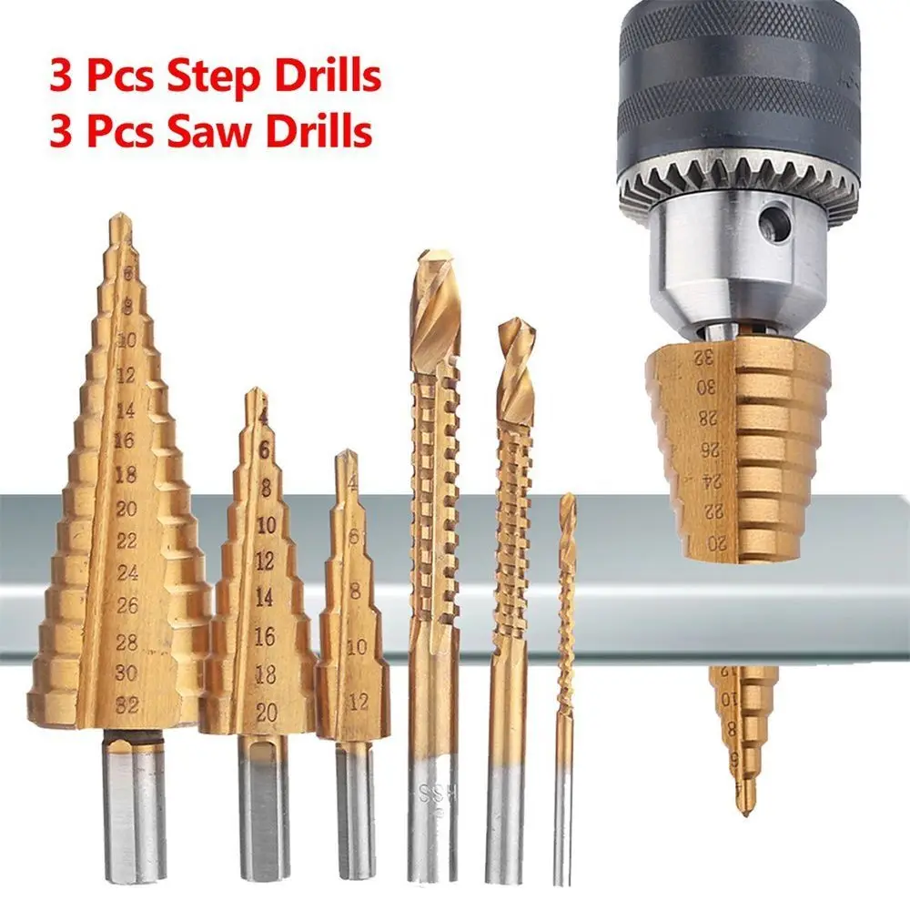 Efficient Premium Titanium Step Drill Bit Set Gold Multi-Size Titanium Step Drill Core Hole Opener Milling Operations
Efficient Premium Titanium Step Drill Bit Set Gold Multi-Size Titanium Step Drill Core Hole Opener Milling Operations