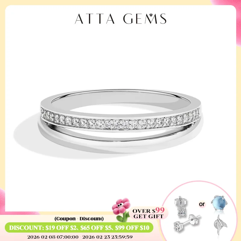ATTAGEMS 100%925 Silver Moissanite Line Two Circle Rings 18k Gold Plated Simple Stackable Ring For Women Engagement Fine Jewelry
ATTAGEMS 100%925 Silver Moissanite Line Two Circle Rings 18k Gold Plated Simple Stackable Ring For Women Engagement Fine Jewelry