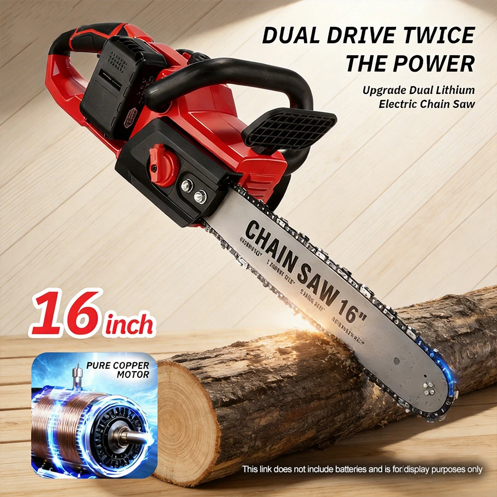 16 Inch Cordless Chain Saw Rechargeable Brushless Chainsaw Cutting Tool for Large Tree Cutting, Logging & Woodworking
16 Inch Cordless Chain Saw Rechargeable Brushless Chainsaw Cutting Tool for Large Tree Cutting, Logging & Woodworking
