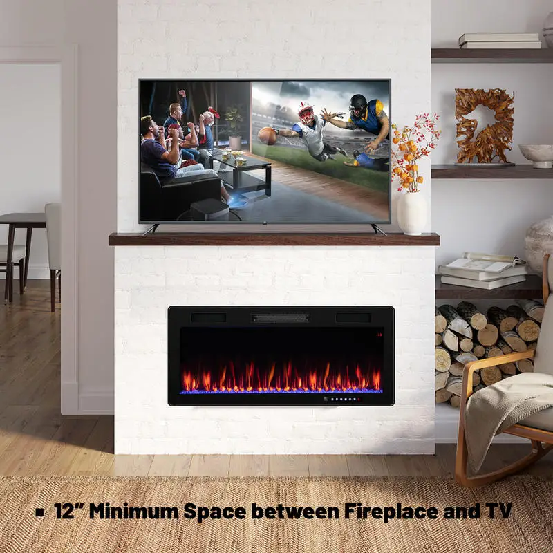 Electric Fireplace 40/50/60 Inches Recessed and Wall Mounted for 2' x 6' Stud-40 Inches
Electric Fireplace 40/50/60 Inches Recessed and Wall Mounted for 2' x 6' Stud-40 Inches