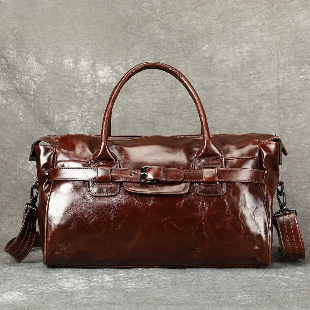 Vintage Oil Wax Leather Duffle Bag - Men's Convertible Shoulder & Handbag, Premium Top Layer Cowhide Travel Tote
Vintage Oil Wax Leather Duffle Bag - Men's Convertible Shoulder & Handbag, Premium Top Layer Cowhide Travel Tote