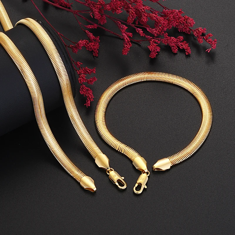 Luxury designer 925 sterling silver plated 18K gold 6MM snake bone Necklaces bracelets Jewelry sets for Men Women fashion gifts
Luxury designer 925 sterling silver plated 18K gold 6MM snake bone Necklaces bracelets Jewelry sets for Men Women fashion gifts
