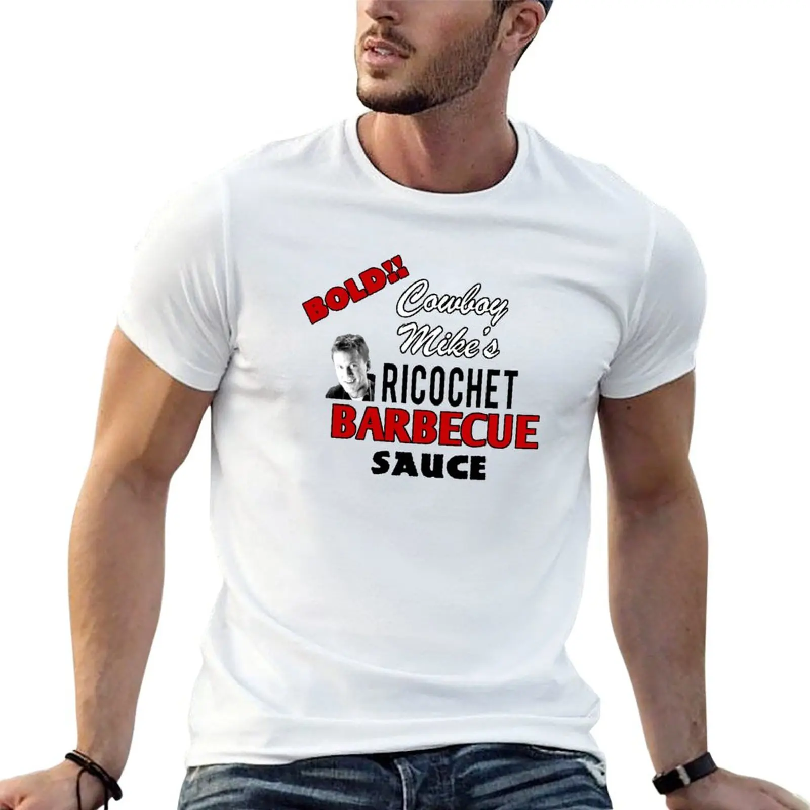 Cowboy Mike's Red-Hot RICOCHET BBQ Sauce T-Shirt t shirt custom print funny t shirts man t shirt man casual T-shirt
Cowboy Mike's Red-Hot RICOCHET BBQ Sauce T-Shirt t shirt custom print funny t shirts man t shirt man casual T-shirt