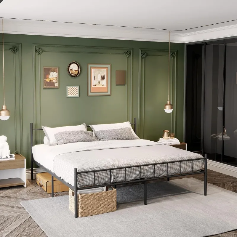 Bed Frame,Classic Metal Platform Bed Frame-Mattress Foundation,SteelSlat Support,Under Bed Storage,NoBox Spring Needed,Bed Frame
Bed Frame,Classic Metal Platform Bed Frame-Mattress Foundation,SteelSlat Support,Under Bed Storage,NoBox Spring Needed,Bed Frame
