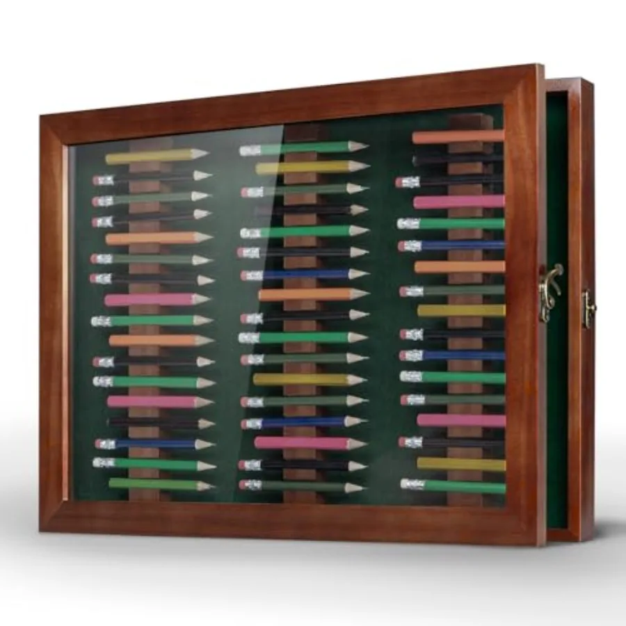Golf Pencil Display Case Holds 51 Round or Octagonal Golf Pencils Wood Wall Mount Clear Display Case with Acrylic Dust UV Cover
Golf Pencil Display Case Holds 51 Round or Octagonal Golf Pencils Wood Wall Mount Clear Display Case with Acrylic Dust UV Cover