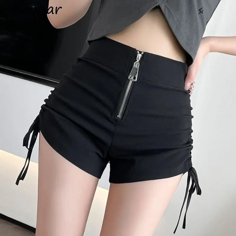 Sexy Black Hotsweet Shirring High Waist Shorts for Women Zipper Korean Style Female Leisure Streetwear All-match Stylish Mujer
Sexy Black Hotsweet Shirring High Waist Shorts for Women Zipper Korean Style Female Leisure Streetwear All-match Stylish Mujer