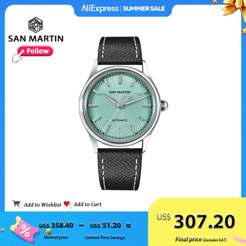 San Martin New 37mm Dress Watch ST1812 Automatic Movement Luxury Stainless Steel Mechanical Wristwatches Waterproof 10Bar SN0110
San Martin New 37mm Dress Watch ST1812 Automatic Movement Luxury Stainless Steel Mechanical Wristwatches Waterproof 10Bar SN0110