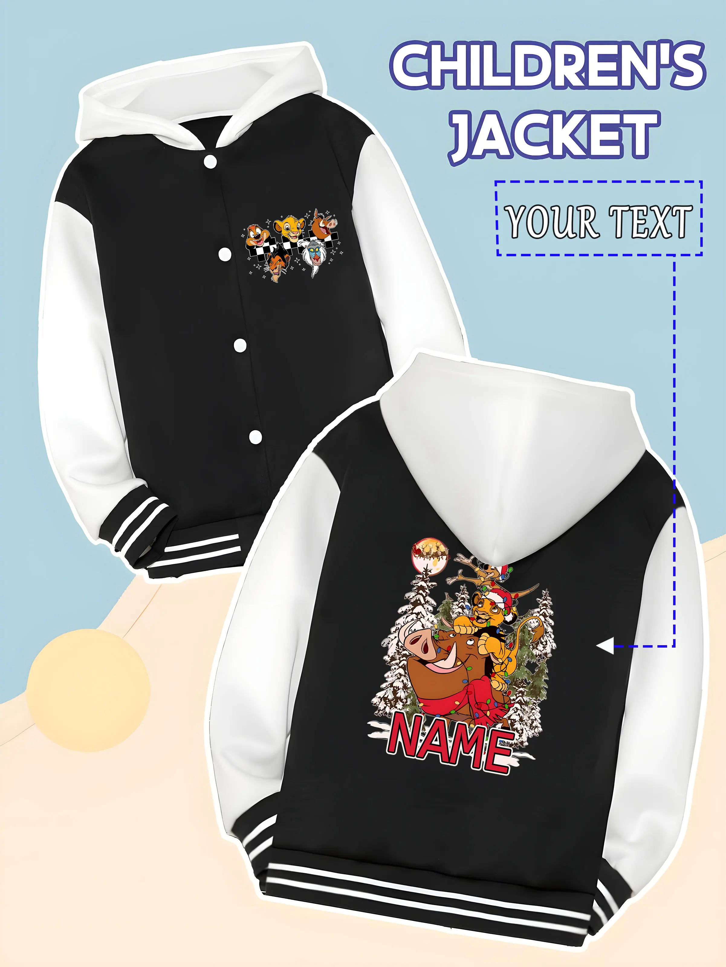 MINISO Disney Lion King Christmas Limited Edition Children's Baseball Jacket - Character Christmas costumes, full of atmosphere,
MINISO Disney Lion King Christmas Limited Edition Children's Baseball Jacket - Character Christmas costumes, full of atmosphere,