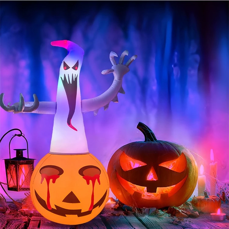 120cm Halloween Inflatable Ghost Pumpkin Decoration with LED Luminous Light Festive Party Supplies for Outdoor Home Garden Yard 
120cm Halloween Inflatable Ghost Pumpkin Decoration with LED Luminous Light Festive Party Supplies for Outdoor Home Garden Yard