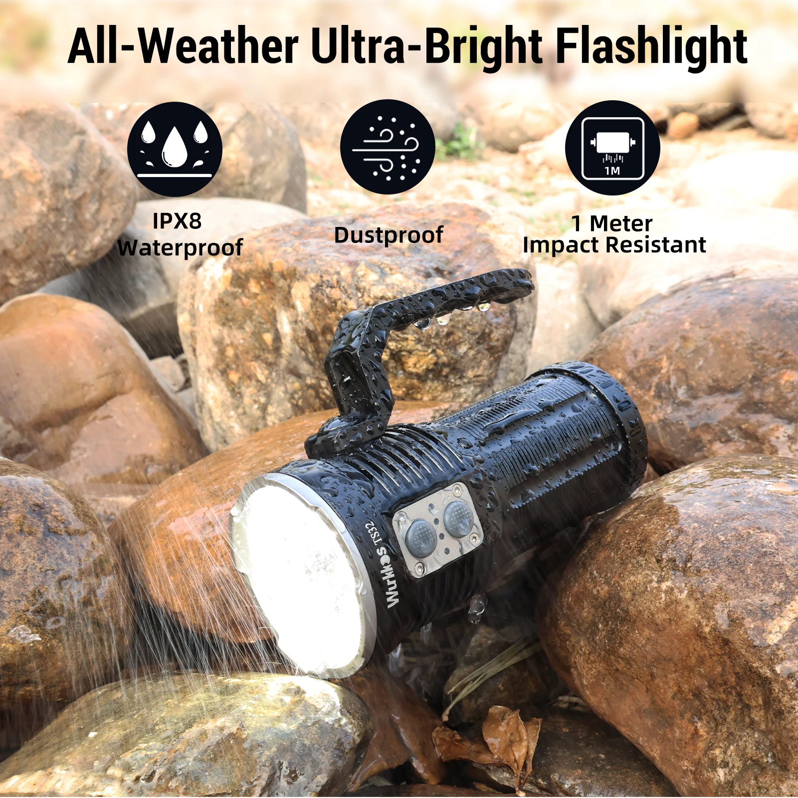 Wurkkos TS32 Hight 12000 LM Throw & Flood Flashlight IPX8 Waterproof Rechargeable torch 15W Reverse Charging 3*5000mAh Battery
Wurkkos TS32 Hight 12000 LM Throw & Flood Flashlight IPX8 Waterproof Rechargeable torch 15W Reverse Charging 3*5000mAh Battery
