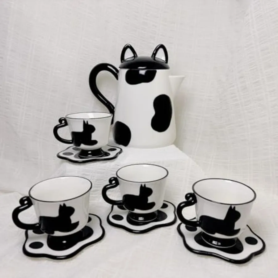 Ceramic Cat Tea Set, Cute Cat Paw Tea Mugs And Saucers Set Of 4, Perfect Cat Themed Gifts, Lovely Cat Decor, Tea Sets for Adult
Ceramic Cat Tea Set, Cute Cat Paw Tea Mugs And Saucers Set Of 4, Perfect Cat Themed Gifts, Lovely Cat Decor, Tea Sets for Adult