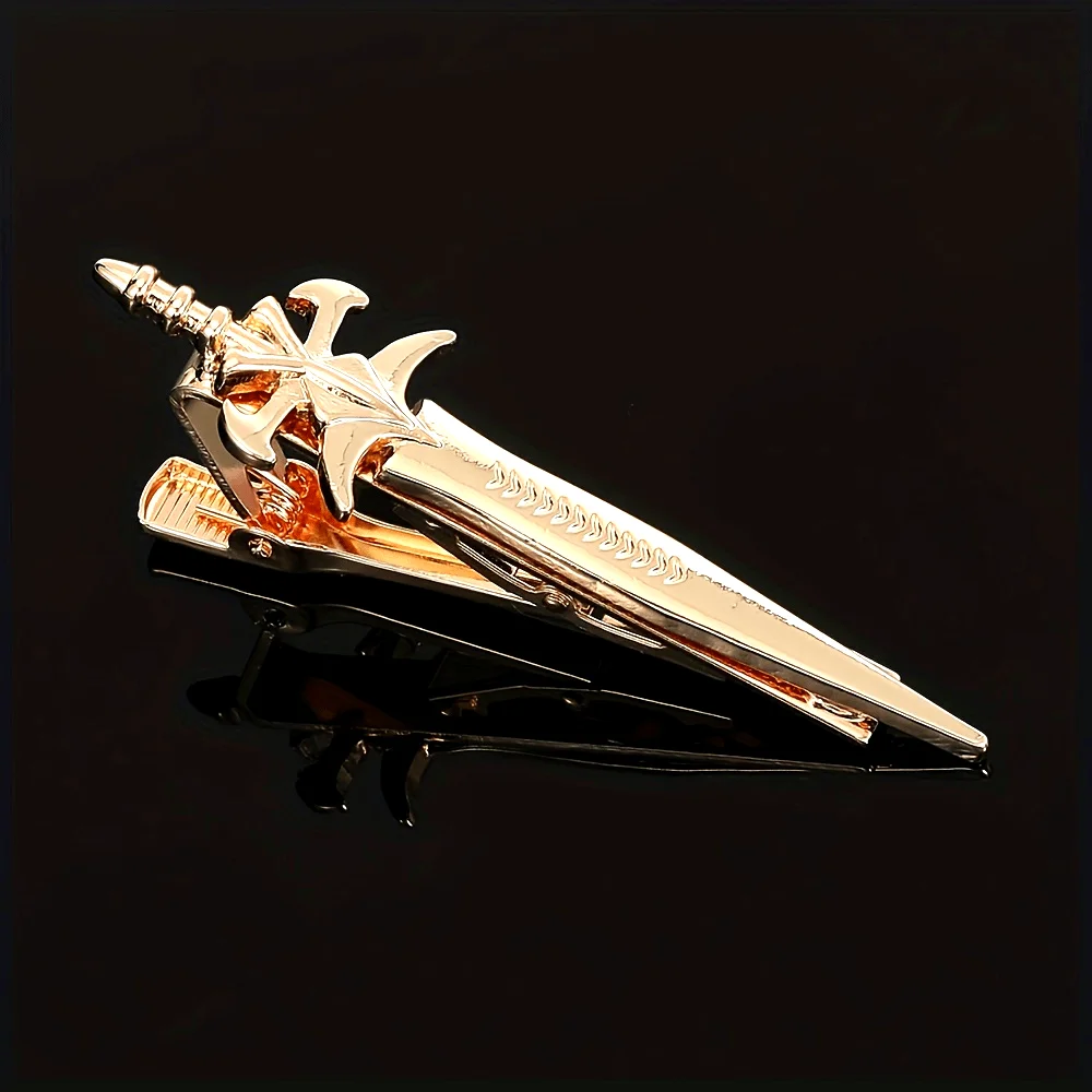 1pc Alloy Sword-Shaped Tie Clip for Men, Cool and Handsome Style, Realistic Daily Tool Design, Elegant Suit Accessory
1pc Alloy Sword-Shaped Tie Clip for Men, Cool and Handsome Style, Realistic Daily Tool Design, Elegant Suit Accessory