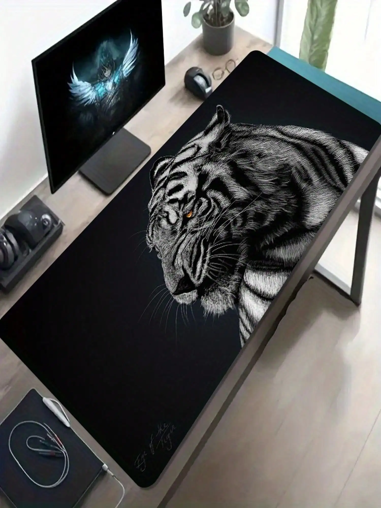 One Large Gaming Mouse Pad With A Black Tiger Pattern, Non-Slip Rubber Base, Washable Surface, And Extra-Large Desktop Mat Suitable For Computer, Office, And Gaming Setups. An Ideal Gift For Gamers And Professionals. Durable Desktop Accessory Featuring A
One Large Gaming Mouse Pad With A Black Tiger Pattern, Non-Slip Rubber Base, Washable Surface, And Extra-Large Desktop Mat Suitable For Computer, Office, And Gaming Setups. An Ideal Gift For Gamers And Professionals. Durable Desktop Accessory Featuring A