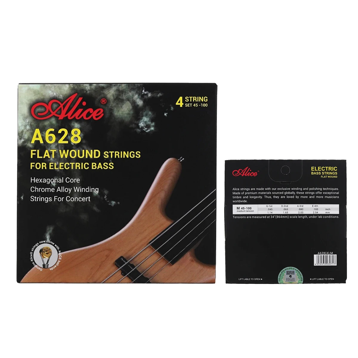 Alice A628-M 4-String Bass Set – Flatwound, Hex Steel Core, Gold Ball End, for Fretless Bass, Professional Concert Strings
Alice A628-M 4-String Bass Set – Flatwound, Hex Steel Core, Gold Ball End, for Fretless Bass, Professional Concert Strings