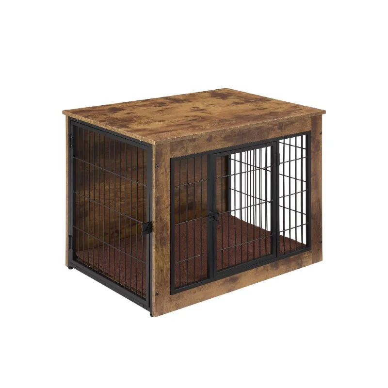 27 Inch Dog Crate Furniture With Cushion Wooden Dog Kennel Heavy Duty Double Doors Rustic Brown Side Table For Small Medium Dogs
27 Inch Dog Crate Furniture With Cushion Wooden Dog Kennel Heavy Duty Double Doors Rustic Brown Side Table For Small Medium Dogs