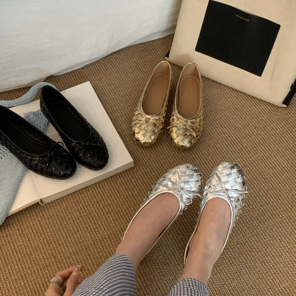 Casual Ballet Flats Shoes Women Fashion Comfortable Round Toe Female Spring Autumn Slip On Loafers Shoes with Bowknot
Casual Ballet Flats Shoes Women Fashion Comfortable Round Toe Female Spring Autumn Slip On Loafers Shoes with Bowknot