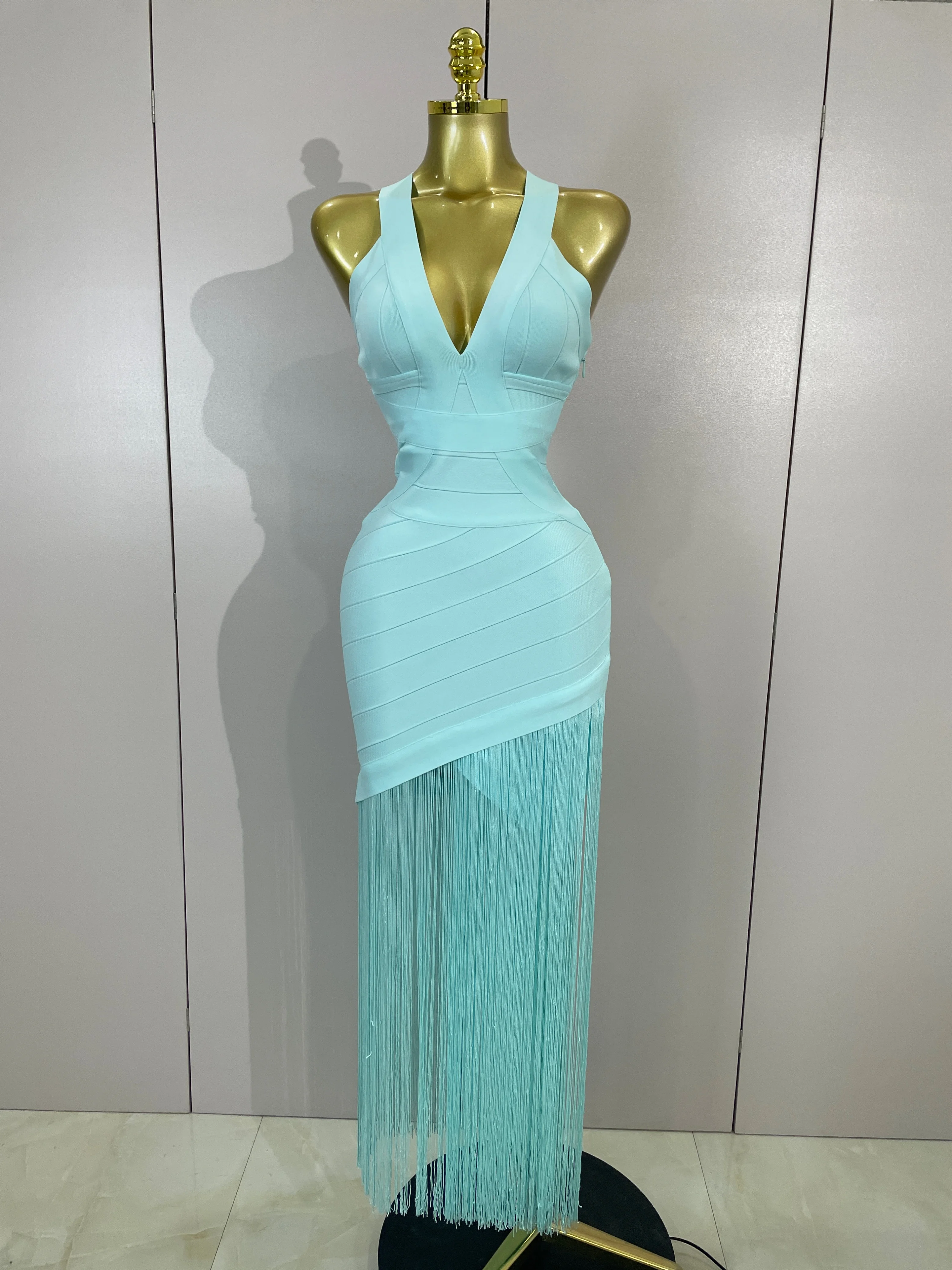 High Quality Elegant Sleeveless Sexy V-neck Long Tassel Bodycon Bandage Dress Women Celebrity Evening Party Club Birthday Dress
High Quality Elegant Sleeveless Sexy V-neck Long Tassel Bodycon Bandage Dress Women Celebrity Evening Party Club Birthday Dress
