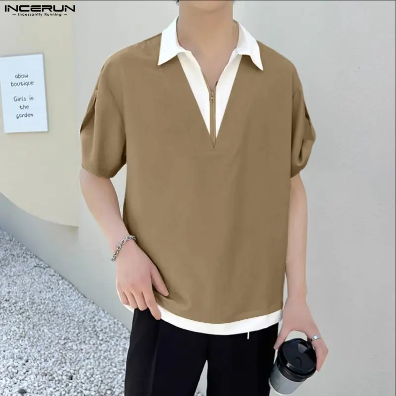 INCERUN Мужская рубашка в стиле пэчворк с лацканами и коротким рукавом на молнии Мужская одежда Уличная одежда Свободные корейские стильные модные повседневные мужские топы S-5XL
INCERUN Мужская рубашка в стиле пэчворк с лацканами и коротким рукавом на молнии Мужская одежда Уличная одежда Свободные корейские стильные модные повседневные мужские топы S-5XL