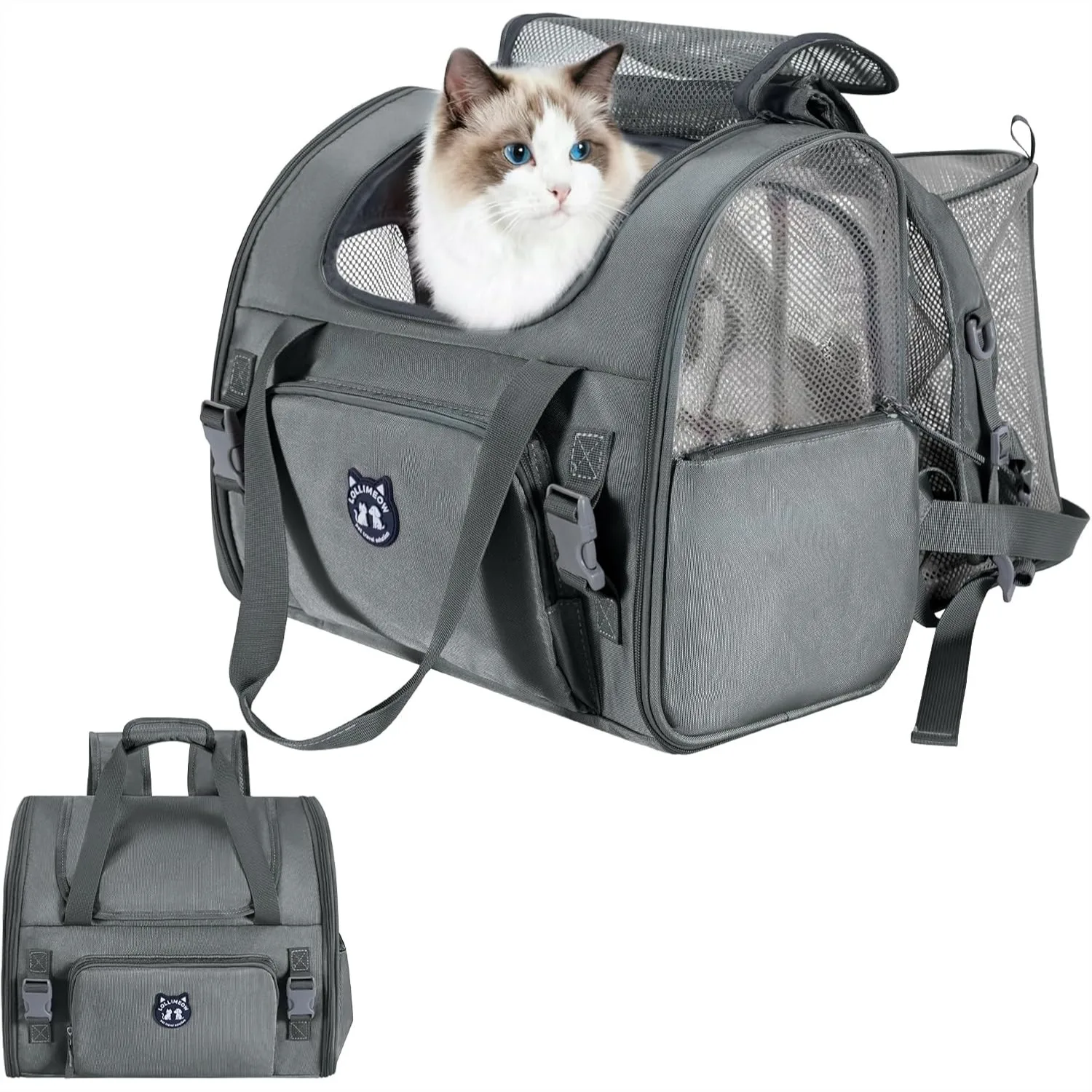 Expandable Cat Carrier Backpack for Large Cats, Airline Approved Pet Travel Backpack for Small Dogs, Waterproof with Breathable
Expandable Cat Carrier Backpack for Large Cats, Airline Approved Pet Travel Backpack for Small Dogs, Waterproof with Breathable