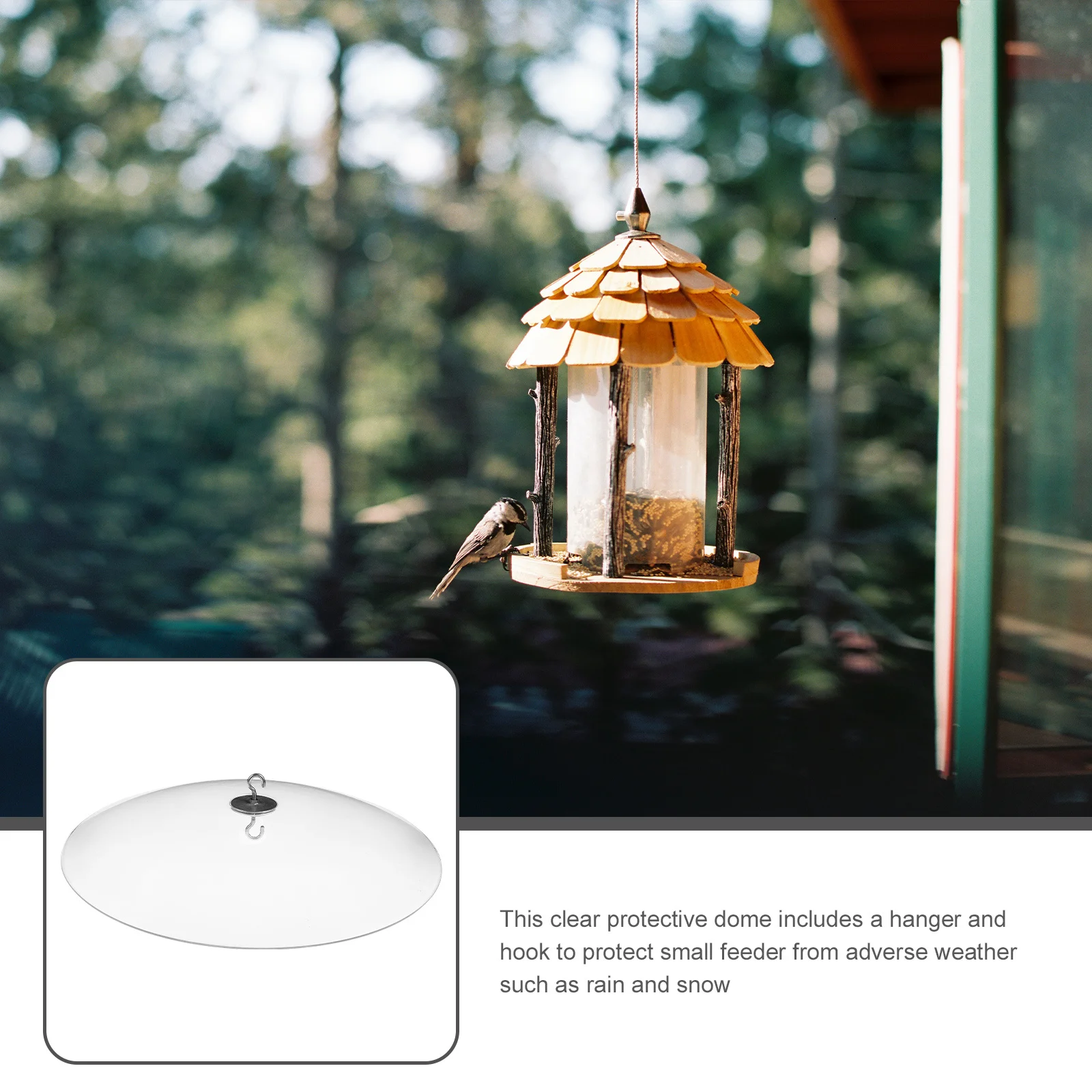 Weatherproof Bird Feeder Cover Transparent Dome for Outside Use Rain Snow Resistant Hanger Included Easy Install Feeder
Weatherproof Bird Feeder Cover Transparent Dome for Outside Use Rain Snow Resistant Hanger Included Easy Install Feeder
