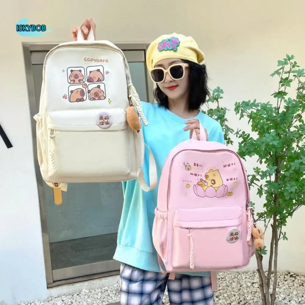 Thickened Capybara Backpack Oxford Cloth Wide Straps Cartoon Animal Daypack Multi Functional Waterproof Capybara Doll Keychain
Thickened Capybara Backpack Oxford Cloth Wide Straps Cartoon Animal Daypack Multi Functional Waterproof Capybara Doll Keychain