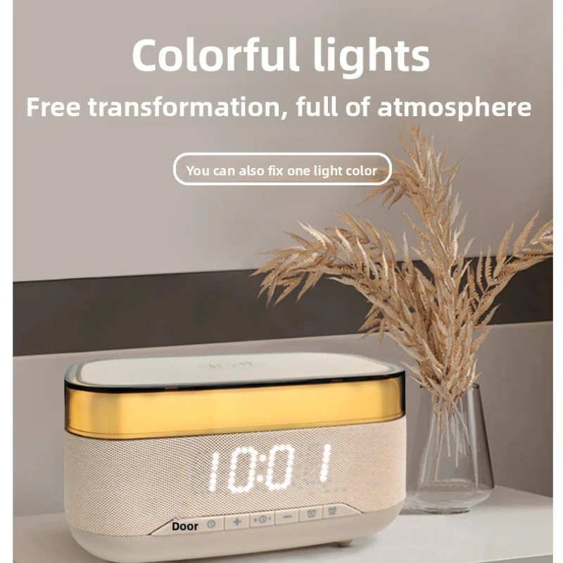 Colorful Light Wireless Charging LED Clock Dual Alarm Clock Desktop Multi-functional Wireless Bluetooth Speaker
Colorful Light Wireless Charging LED Clock Dual Alarm Clock Desktop Multi-functional Wireless Bluetooth Speaker